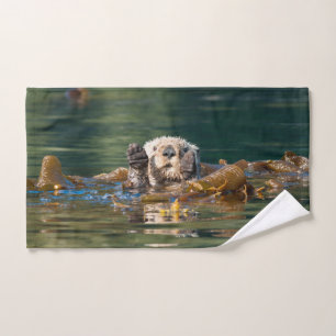 Waving Sea Otter Hand Towel