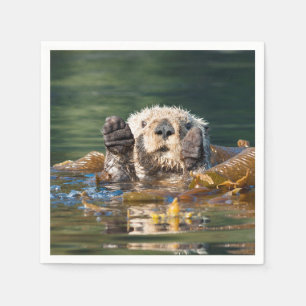 Waving Sea Otter Napkin