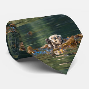Waving Sea Otter Tie