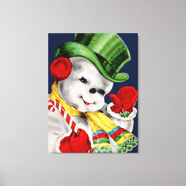 Waving Snowman Canvas Print (Front)