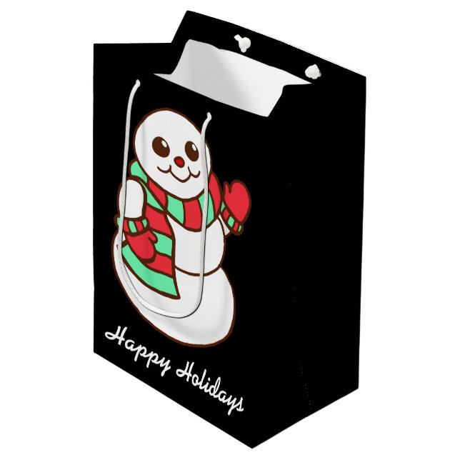 Waving Snowman Gift Bag (Front Angled)