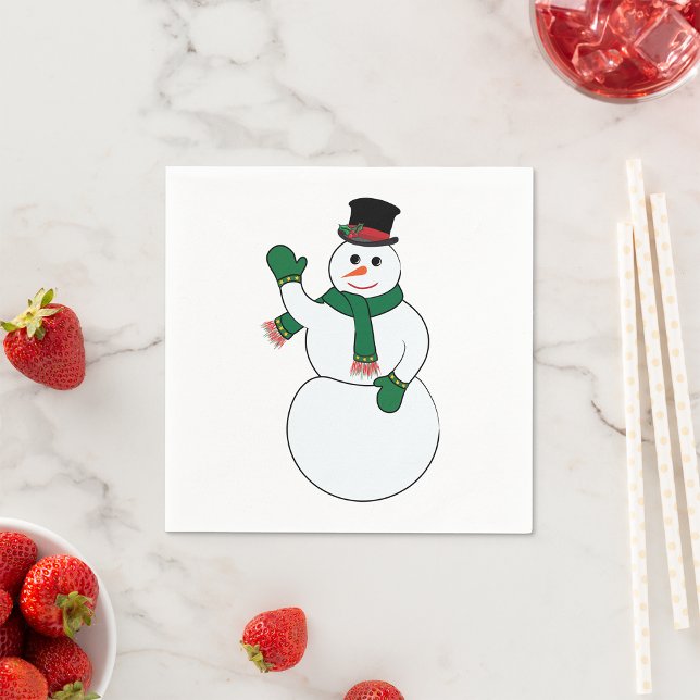 Waving Snowman Paper Napkins (Creator Uploaded)
