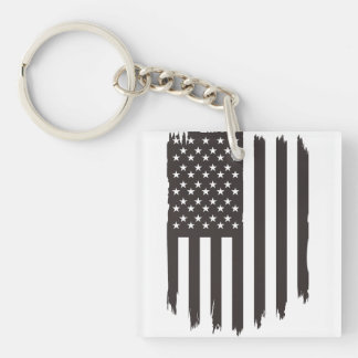 Waving United States National Flag Key Ring