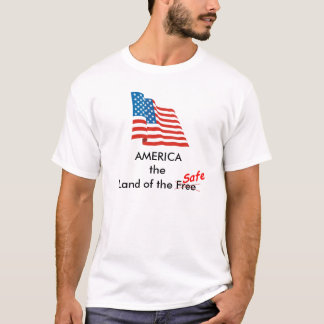 waving_us_flag_large, safe, x, AMERICALand of t... T-Shirt