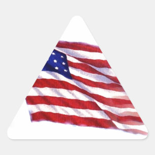 Waving US Flag Triangle Sticker