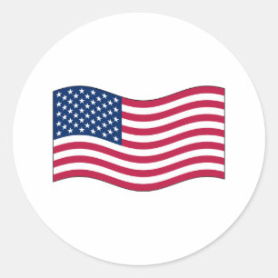 Waving USA Flag	sticker sheets Classic Round Sticker