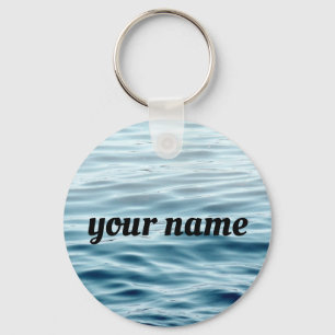 Waving water name key ring