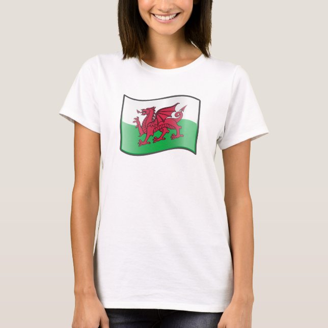 Waving Welsh Flag T-Shirt  (Front)