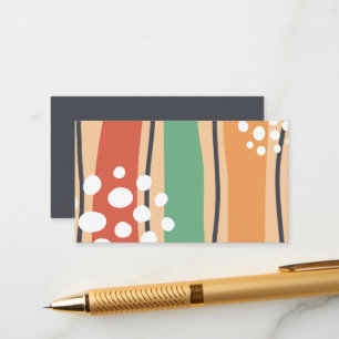 Wavy abstract art, boho design enclosure card