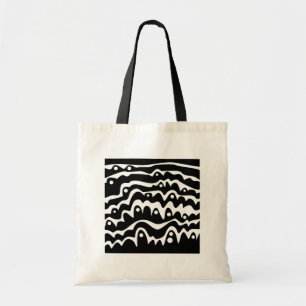 Wavy Abstract Black and White Tote Bag