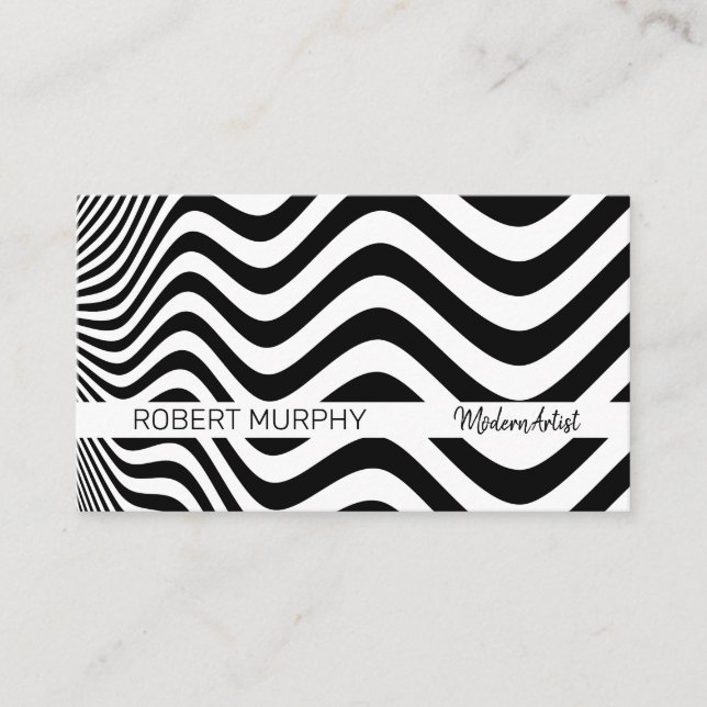 Wavy Abstract Pattern Business Card (Front)
