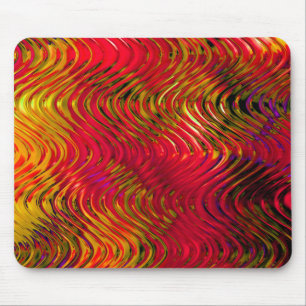 Wavy Abstract Pattern in Red Mouse Mat
