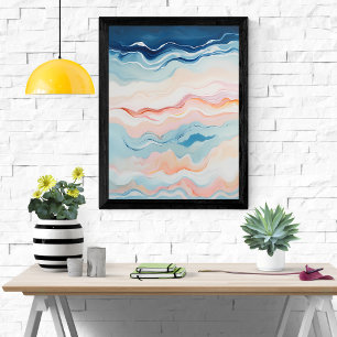 Wavy Abstract Seascape Poster