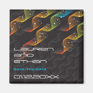 Wavy Abstract Twist 01 * Save The Date Magnet