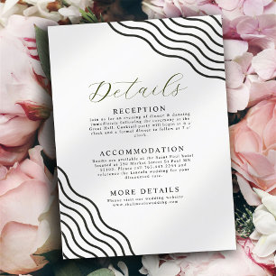 Wavy Abstract Wedding Details Enclosure Card
