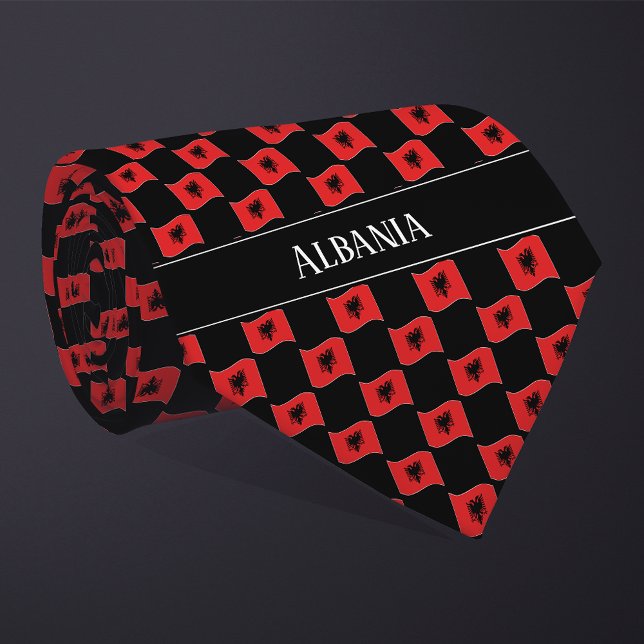 Wavy Albania Flag Pattern  Tie (Creator Uploaded)