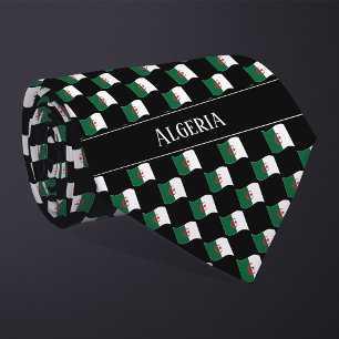 Wavy Algeria Flag Pattern Tie