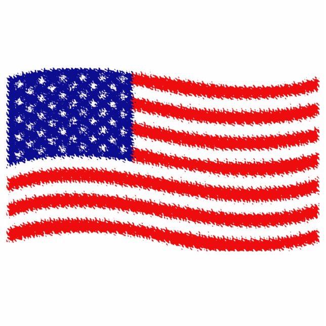 Wavy American flag magnet Photo Sculpture Magnet (Front)