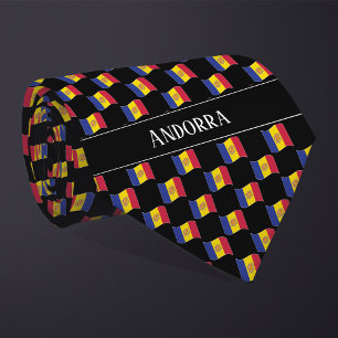 Wavy Andorra Flag Pattern  Tie