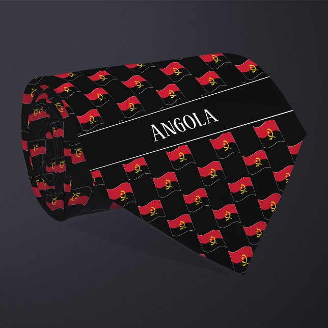 Wavy Angola Flag Pattern  Tie (Creator Uploaded)