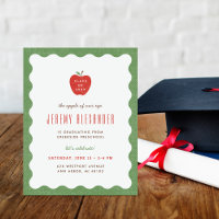 Wavy Apple Preschool Graduation Party Invitation