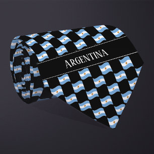 Wavy Argentina Flag Pattern  Tie