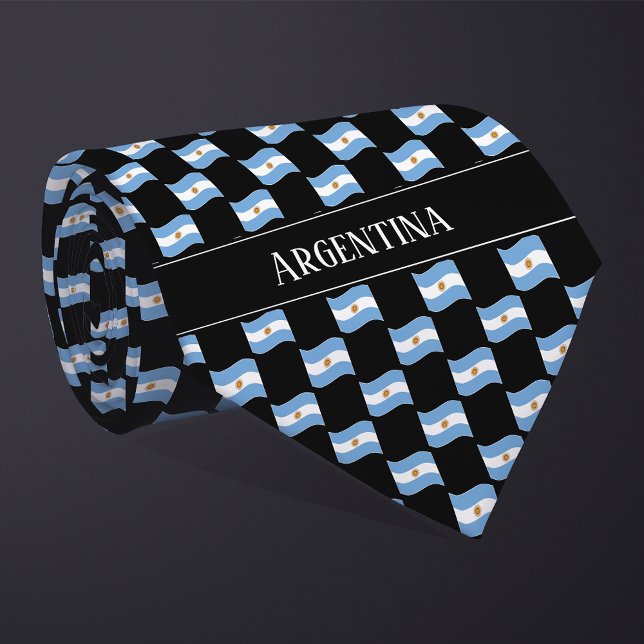 Wavy Argentina Flag Pattern  Tie (Creator Uploaded)