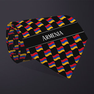 Wavy Armenia Flag Pattern  Tie