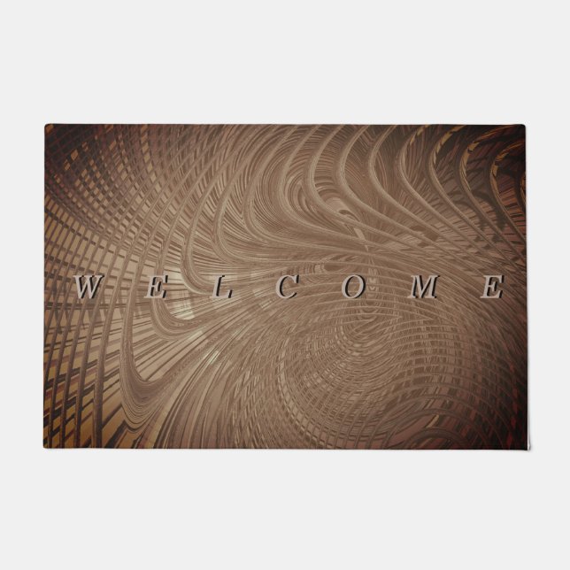Wavy Art Brown Doormat (Front)