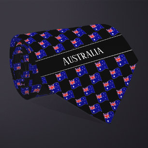 Wavy Australia Flag Pattern Tie