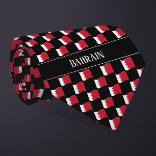 Wavy Bahrain Flag Pattern Tie