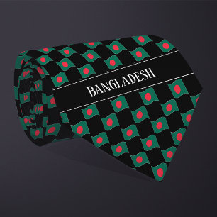 Wavy Bangladesh Flag Pattern Tie