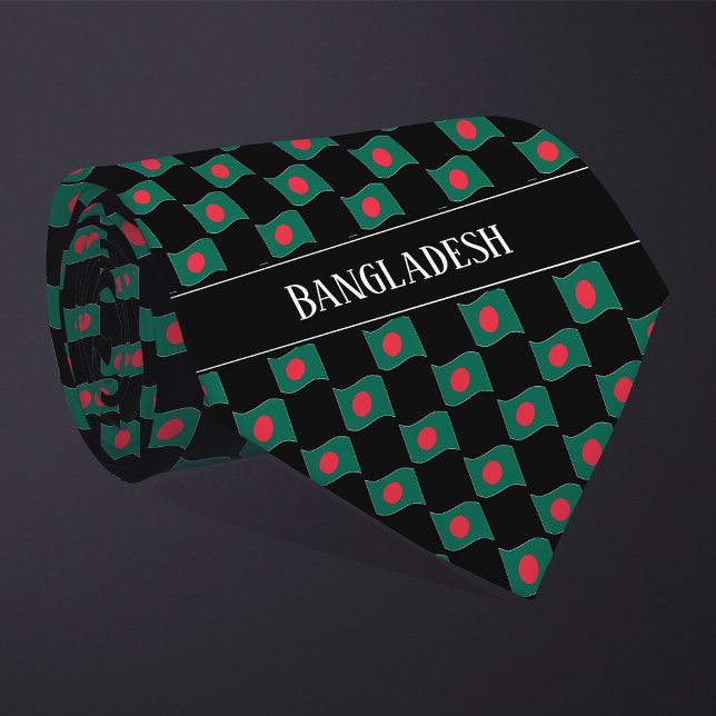 Wavy Bangladesh Flag Pattern  Tie (Creator Uploaded)