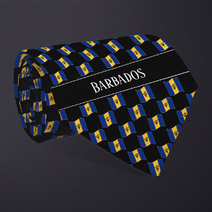 Wavy Barbados Flag Pattern  Tie