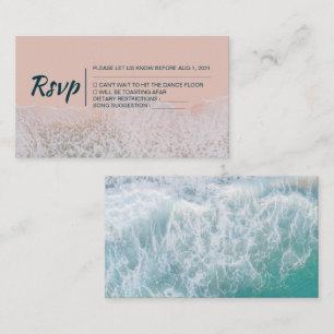 Wavy Beach Modern Wedding Rsvp Card
