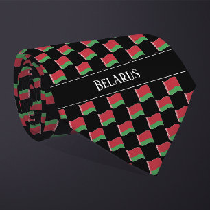 Wavy Belarus Flag Pattern  Tie