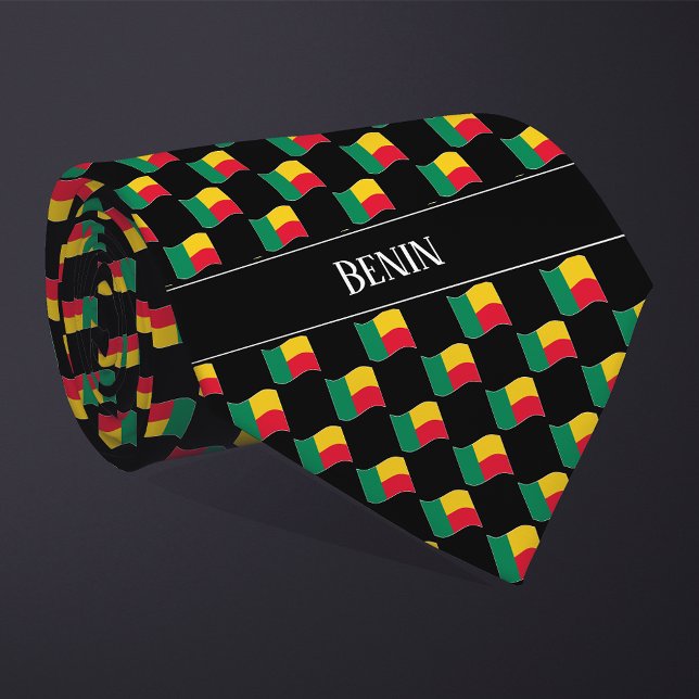 Wavy Benin Flag Pattern  Tie (Creator Uploaded)
