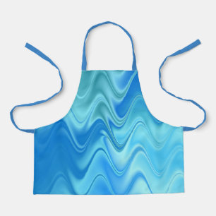 Wavy Blue Abstract Apron