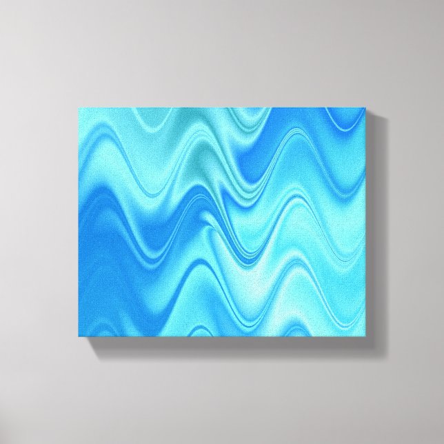 Wavy Blue Abstract Canvas Print (Front)