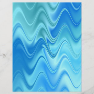 Wavy Blue Abstract Custom Letterhead