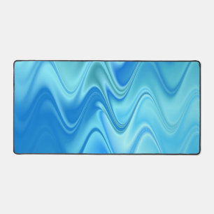 Wavy Blue Abstract Desk Mat