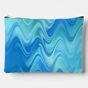 Wavy Blue Abstract Large Accessory Bag