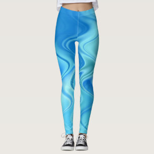 Wavy Blue Abstract Leggings