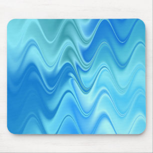 Wavy Blue Abstract Mouse Mat