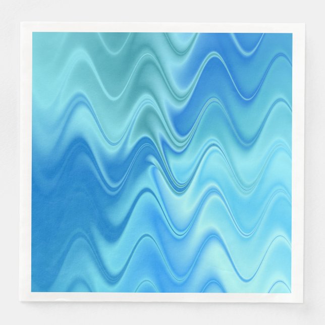 Wavy Blue Abstract Napkin (Front)