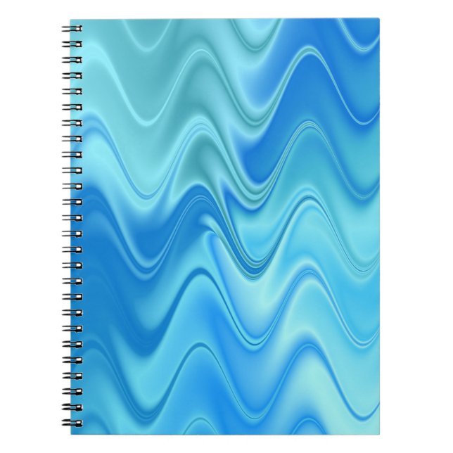 Wavy Blue Abstract Notebook (Front)