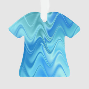 Wavy Blue Abstract Ornament