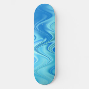 Wavy Blue Abstract Skateboard