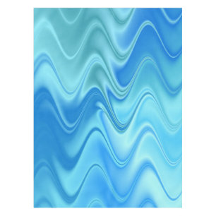Wavy Blue Abstract Tablecloth