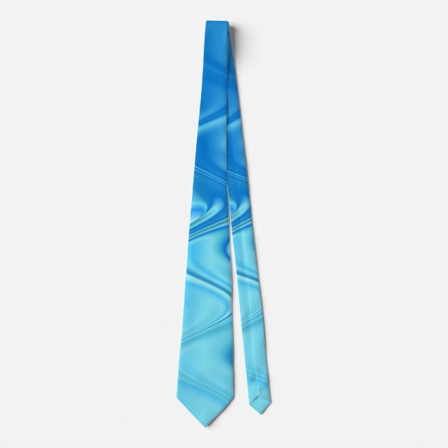 Wavy Blue Abstract Tie (Front)